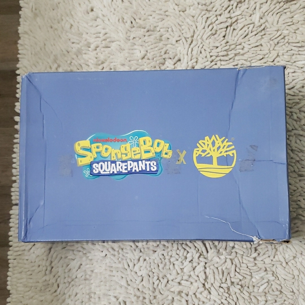 Timberland Kids Blue SpongeBob SquarePants Boots Sz 2 Unisex - Picture 15 of 16